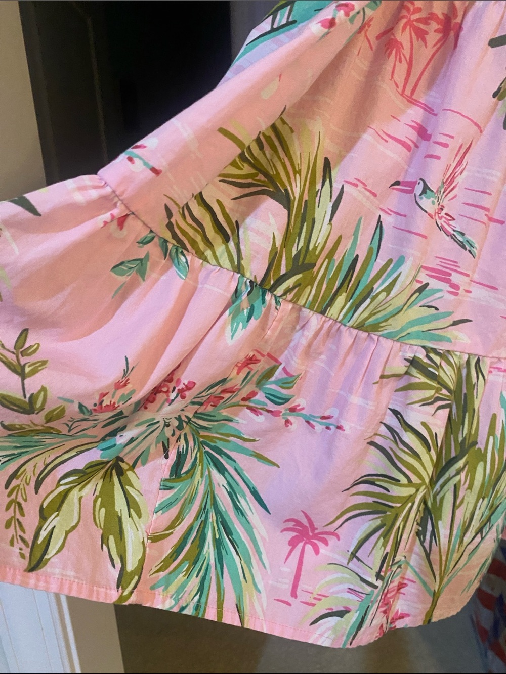 crown & ivy Pink Tropical Tiered Midi Dress - Picture 5 of 12